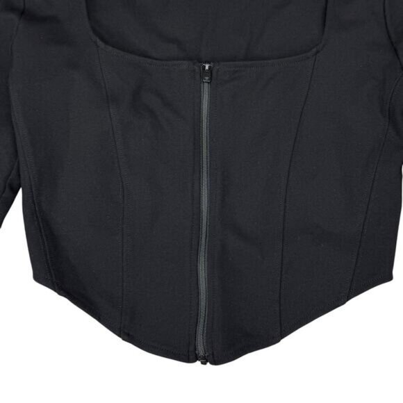 Aritzia Sunday Best Black Marerick Long Sleeve Corset Cropped Zip Front Small - Picture 6 of 9